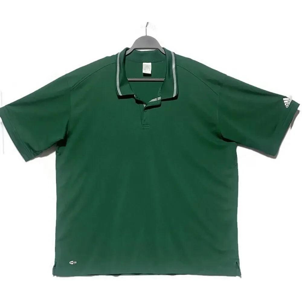 Adidas Polo Shirt Men's Size 2XL Dark Green Pullover Short Sleeves